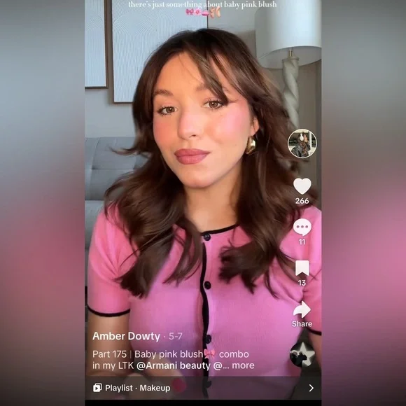 Pink Button-Up Women's Top - Picture 4 of 6